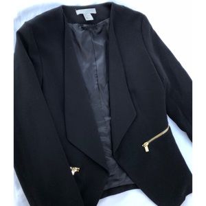 H&M black blazer / jacket size 6 w golden zipper